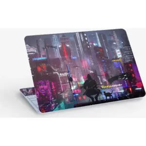 ALAYRA Ninja Cyberpunk Night City, Laptop Skin Sticker Decal, 13.3 14 15 15.4 15.6 Inch Laptop Universal Vinyl Skin Sticker Cover, Dustproof, Waterproof, Decal Protector With Free 2 Wrist Pads 01