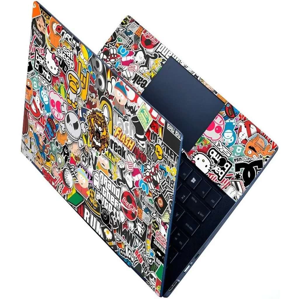 ALAYRA No Residue, Bubble Free Removable HD Quality Printed Vinyl Full Panel Laptop Skins Upto 15.6 inches Compatible For Dell, Lenovo, Acer, HP (Bomb Tiger) 01