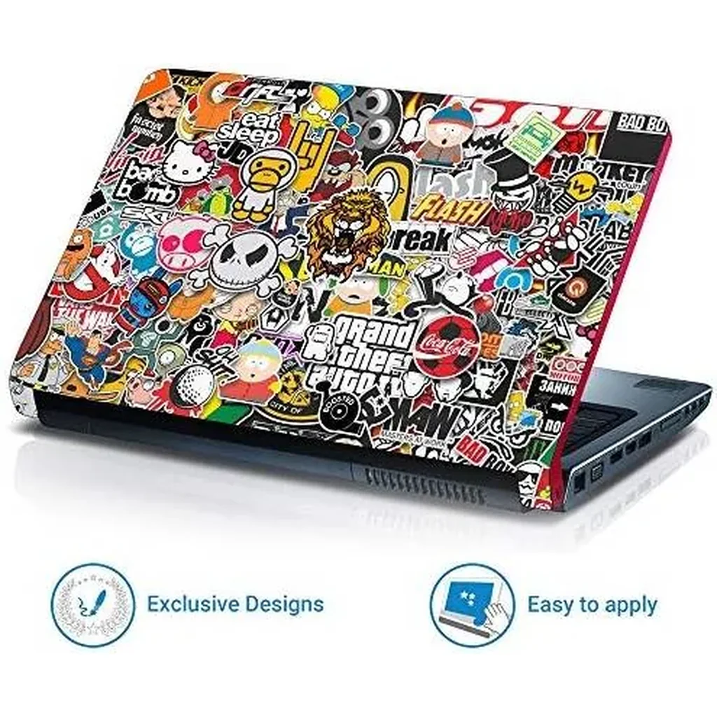 ALAYRA No Residue, Bubble Free Removable HD Quality Printed Vinyl Full Panel Laptop Skins Upto 15.6 inches Compatible For Dell, Lenovo, Acer, HP (Bomb Tiger) 01 - Image 2