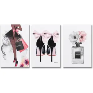 ALAYRA Nordic Fashion High Heels Perfume Canvas Painting Wall Art Wall Posters for Home Decor Art Picture Print Unframe-style 16x24inch(40x60cm) 01