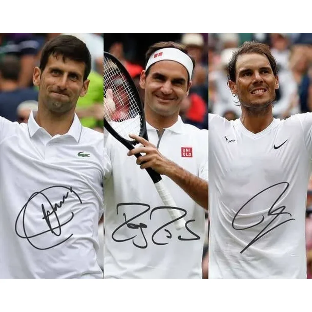 ALAYRA Novak Djokovic Roger Federer Rafael Nadal Tennis Superstars Signed Photo Autograph Print Wall Art Home Decor 01