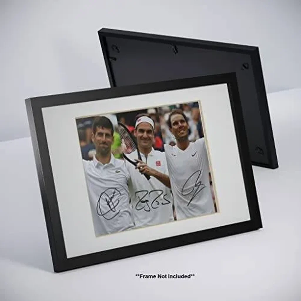 ALAYRA Novak Djokovic Roger Federer Rafael Nadal Tennis Superstars Signed Photo Autograph Print Wall Art Home Decor 01 - Image 2
