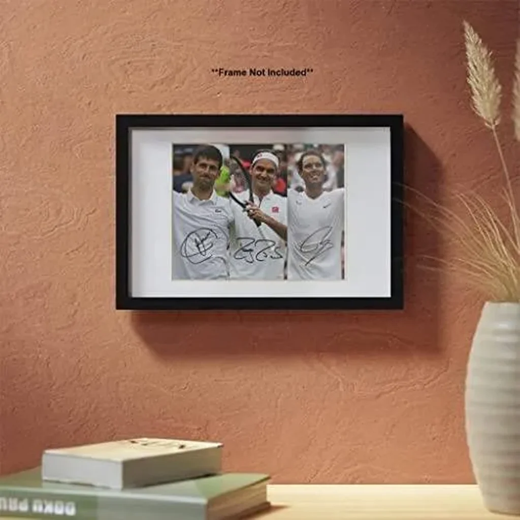 ALAYRA Novak Djokovic Roger Federer Rafael Nadal Tennis Superstars Signed Photo Autograph Print Wall Art Home Decor 01 - Image 3