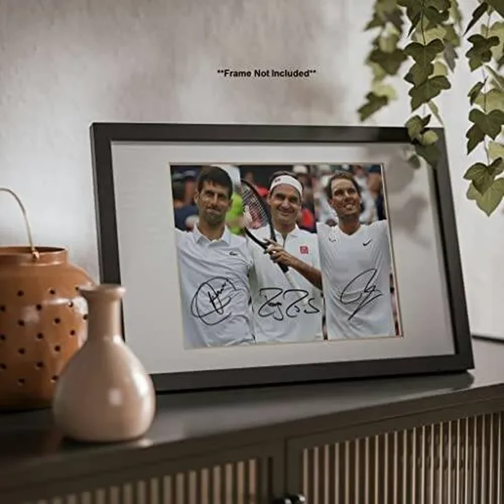 ALAYRA Novak Djokovic Roger Federer Rafael Nadal Tennis Superstars Signed Photo Autograph Print Wall Art Home Decor 01 - Image 4