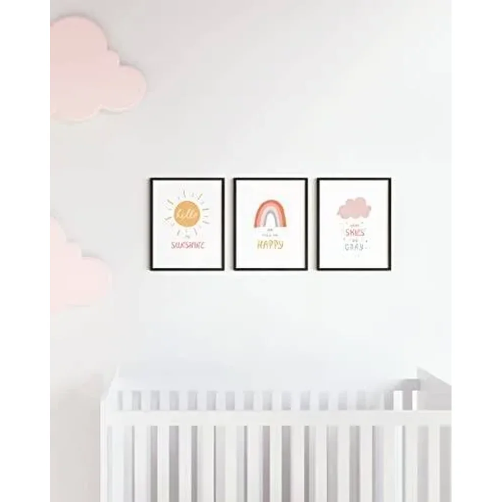 ALAYRA Nursery Posters and Rainbow Wall Decor - Set of 3 Rainbow Wall Art for Kids, Wall Art for Nursery Girl, Kids Wall Art Hello Sunshine Classroom Decorations (Unframed 11x14) 01 - Image 5