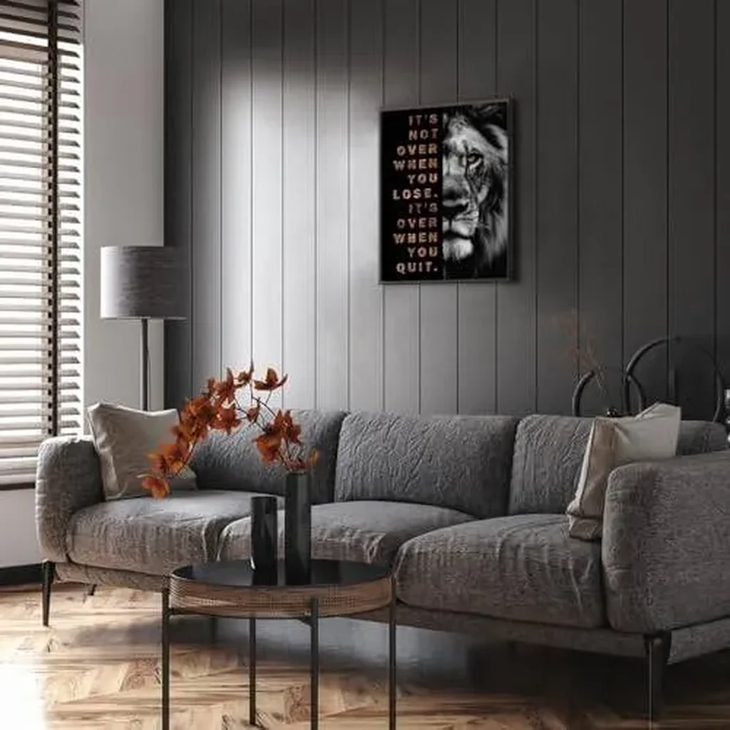 ALAYRA NymphFable Inspirational Lion Wall Decor Poster Black and Gold Positive Wall Poster for Office Gym Bedroom Decor 12x16 in Unframed 01 - Image 3