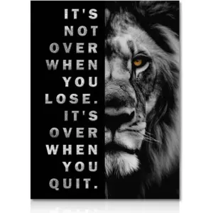 ALAYRA NymphFable Motivational Lion Wall Decor Poster Black and White Inspirational Wall Poster for Office Gym Bedroom Decor 12x16 in Unframed 01