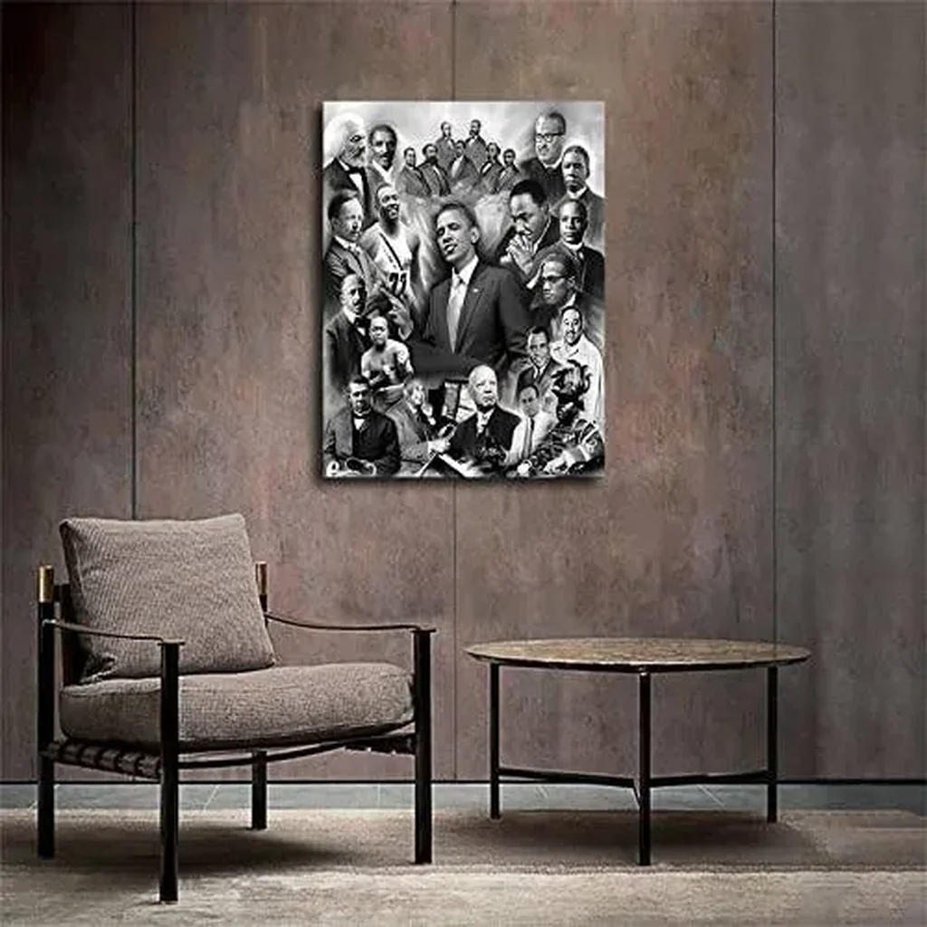 ALAYRA Obama Malcolm X and Martin Luther King Poster Great Black History Month Vintage Art Home Office Decor Canvas Print African American Men Wall Art-YangTing (Obanma, 12x16inch-unframed) 01 - Image 3