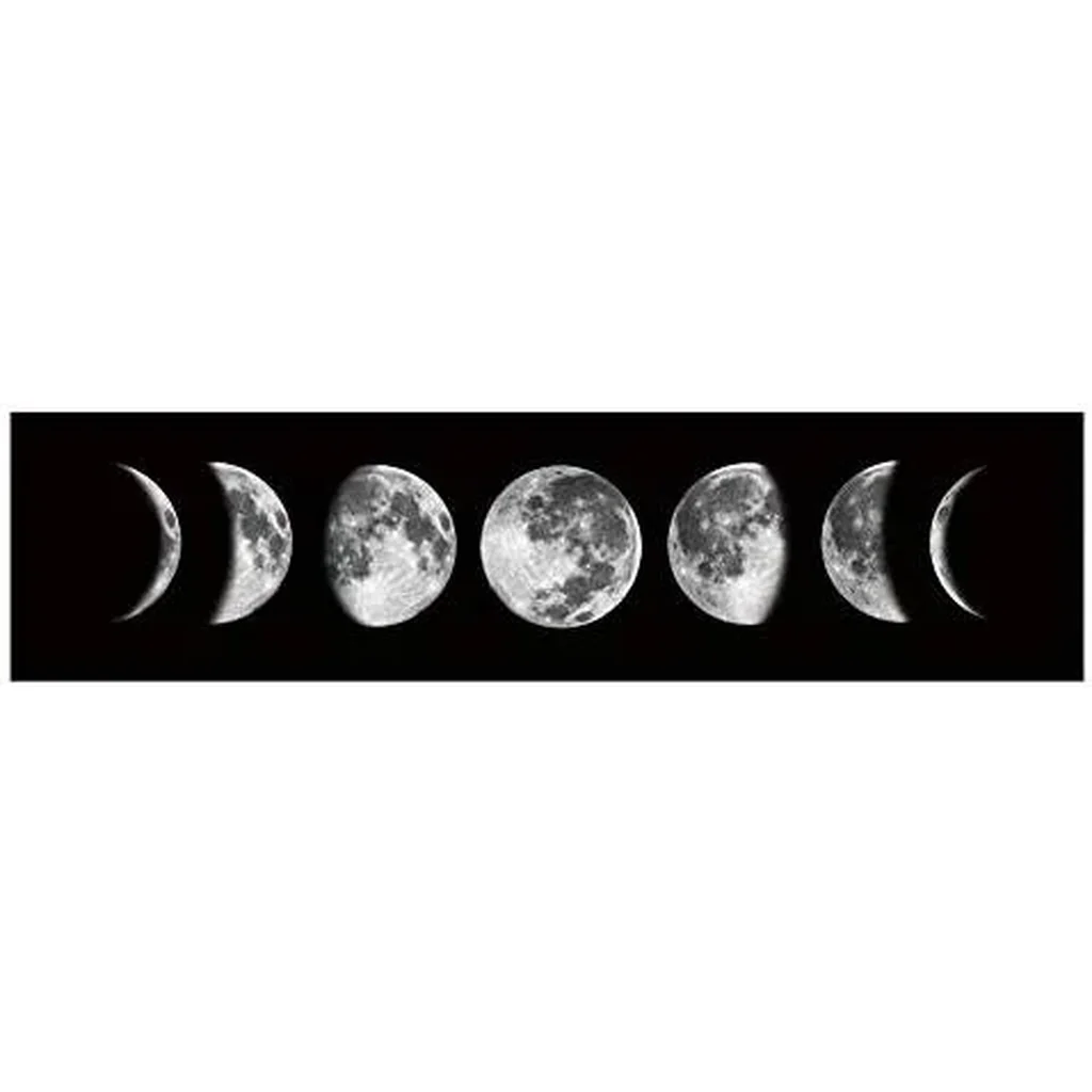 ALAYRA Ohhvvow Zunniu Moon Phase Wall Art Painting, Black and White Moon Canvas Print Poster Wall Art Decoration for Bedroom Living room (Black unframed) 01 - Image 5