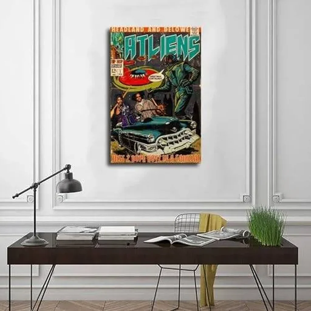 ALAYRA Okeymed Rapper Posters Atliens Music Cover Canvas Poster Wall Art Decor Print Picture Paintings for Living Room Bedroom Decoration Unframe16x24inch(40x60cm) 01 - Image 2