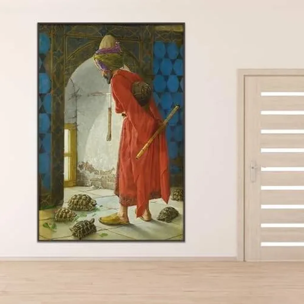 ALAYRA Osman Hamdi Bey Poster - The Tortoise Trainer Canvas Wall Art - Famous Impressionist Painting - Vintage Poster - Bedroom Bathroom Living Room Wall Decor Unframed(12x18in/30x45cm) 01 - Image 4