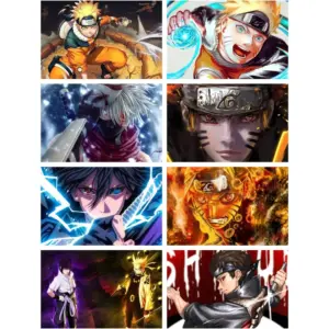 ALAYRA Pack of 8 Naruto Poster Naruto Photocards Set Anime Poster HD+ Photos Unframed (5.8 x 8.2 Inches) (Size - A5) , multicolor 01