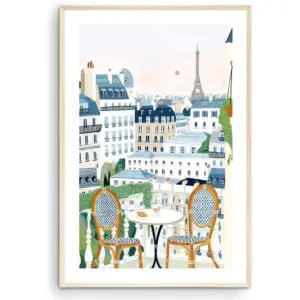 ALAYRA Paris Art Print, Eiffel Tower Wall Art, France, Parisian Poster, Paris Decor, Paris Gift, Travel Gift, Travel Poster, Europe, Housewarming (Unframed) (12x18) 01