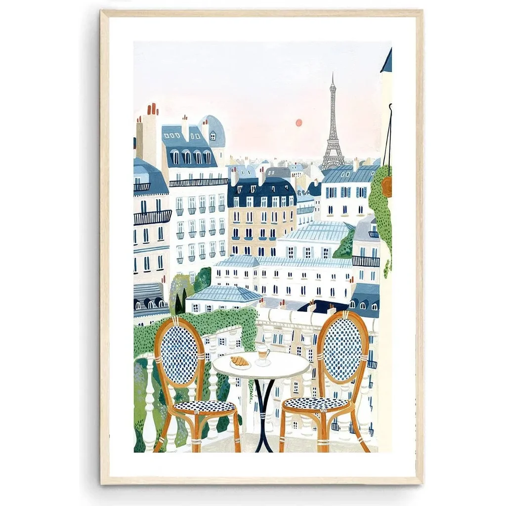 ALAYRA Paris Art Print, Eiffel Tower Wall Art, France, Parisian Poster, Paris Decor, Paris Gift, Travel Gift, Travel Poster, Europe, Housewarming (Unframed) (9x11) 01