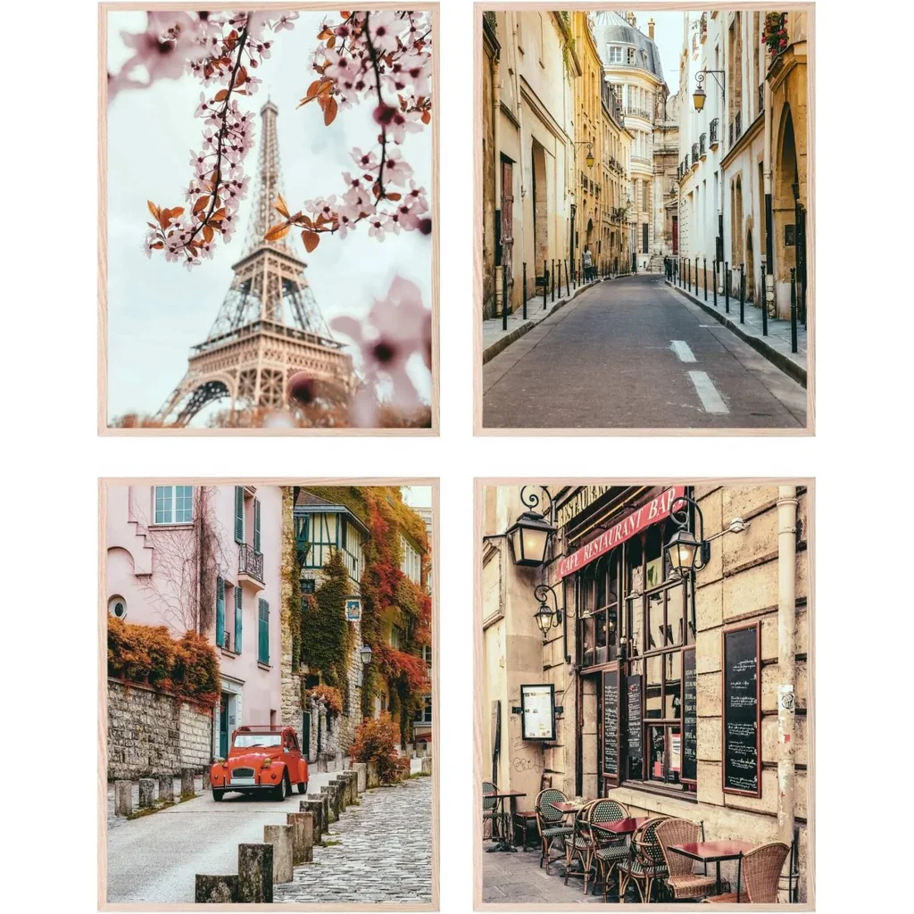 ALAYRA Paris Wall Art Posters- Paris Room Decor - Unframed Set of 4 (8x10) 01