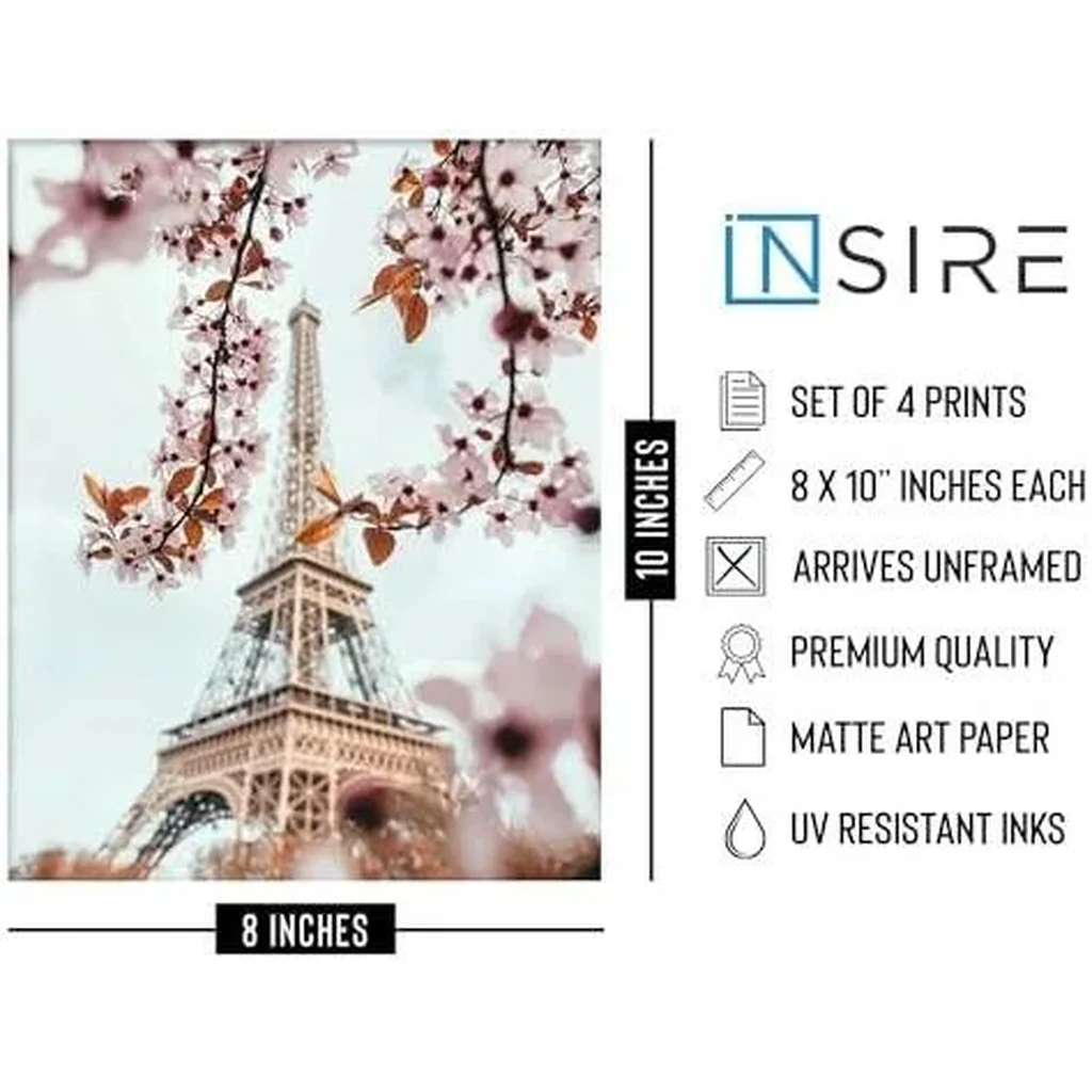 ALAYRA Paris Wall Art Posters- Paris Room Decor - Unframed Set of 4 (8x10) 01 - Image 2