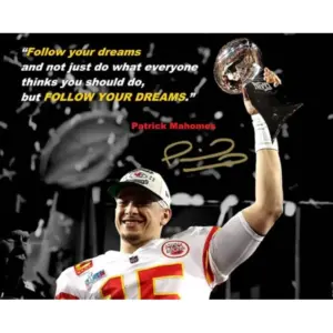 ALAYRA Patrick Maho Motivational Quote Mindset for Success Follow Your Dreams Football Superstar Photo Autograph Print Poster Wall Art Home Decor 01