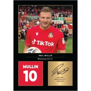 ALAYRA Paul Mullin Signed A4 Printed Photo Picture Display Gift For Wrexham Fans Digitally Reproduced Signature Unframed 01
