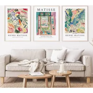 ALAYRA Pennclys Henri Matisse Wall Art Canvas - Landscape and Windows Prints, Art Exhibition Posters for Wall Decor - 16x24 Inch (Set of 3) Unframed 01