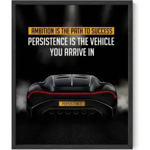 ALAYRA Persistence Poster - Lamborghini Poster, Morning Inspirational Wall Art, Wall Motivational Posters, Perseverance Quotes, Success Wall Art For Men, Growth Mindset Poster (16x20, Unframed) 01