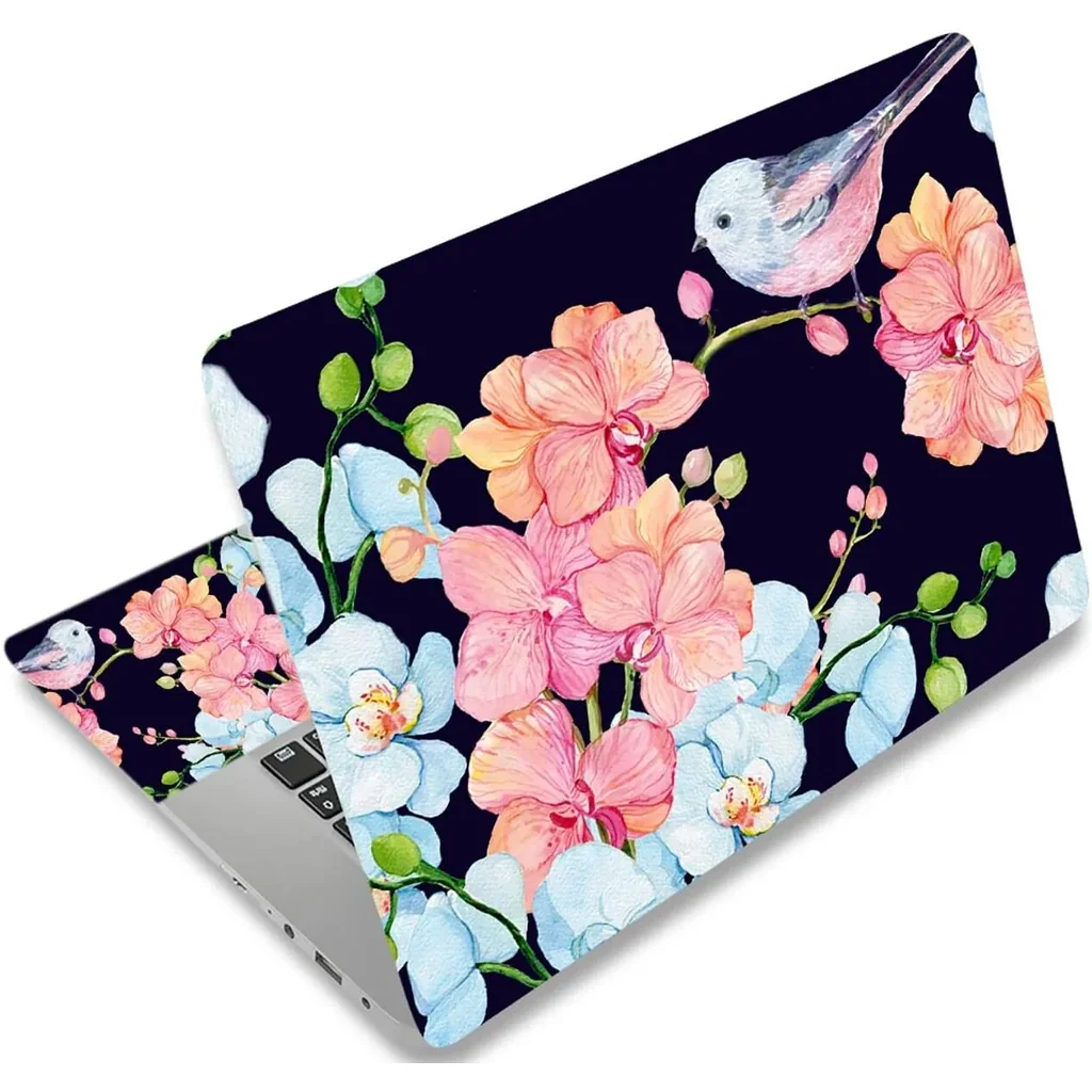 ALAYRA Personalized Laptop Skin Sticker 12.1 13 13.3 14 15 15.4 15.6 Inches Universal Netbook Skin Sticker Reusable Notebook PC Art Protector , Bird & Nice Flower 01