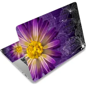 ALAYRA Personalized Laptop Skin Sticker 13.3 14 15 15.4 15.6 Inches Universal Netbook Skin Sticker Reusable Notebook PC Art Protector , Butterfly & Daisy Flower 01