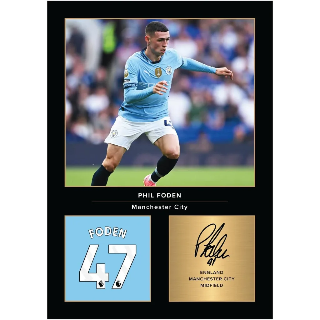 ALAYRA Phil Foden Signed A4 Printed Photo Picture Display Gift For Manchester City Fans Digitally Reproduced Signature Unframed 01