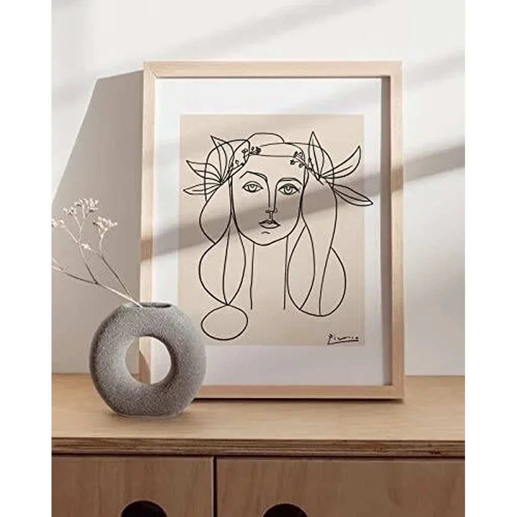 ALAYRA Picasso Line Drawing Abstract Woman Wall Art - Line Art Pablo Picasso Artwork Minimalistic Wall Art Print Picasso Aesthetic Line Art Woman Face Picasso (Unframed - 12x16) 01 - Image 4