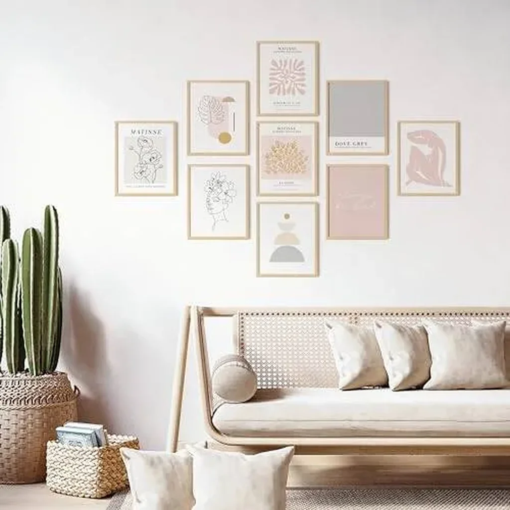 ALAYRA Pink and Grey Matisse Wall Art Prints - Light Pink Posters for Room Aesthetic, Blush Pink and Grey Room Decor, Abstract White Gray Pink Pictures for Teen Girls Dorm Bedroom (8x10 Unframed) 01 - Image 3