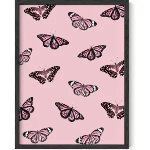 ALAYRA Pink Butterfly Wall Decor Butterfly Prints Butterfly Poster Vintage Butterfly Poster Vintage Butterfly Prints Wall Art Pink Posters for Room Aesthetic Photos UNFRAMED 12 x 16 01