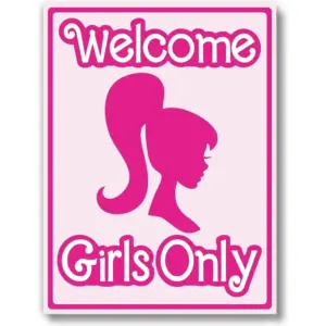 ALAYRA Pink Doll Girl Room Sign(UNFRAMED 12 x 16) Hot Pink Princess Party Decorations Girls Room Decor Wall Art Prints Teen Tween Bedroom Dorm Desk - Girls Only Sign 01