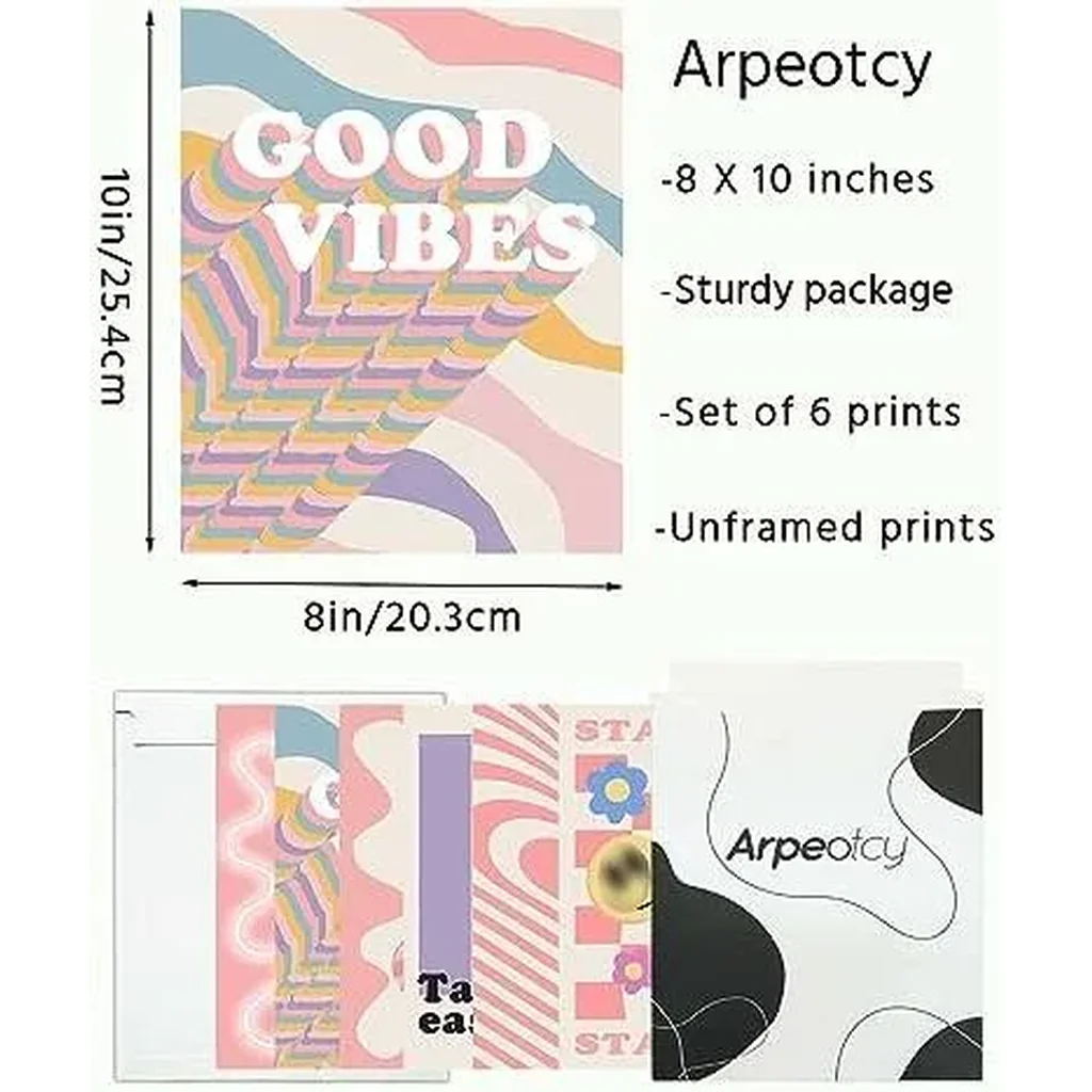 ALAYRA Pink Room Decor, Coquette Posters for Room Aesthetic, Danish Pastel Prints for Girls Bedroom Wall Decor Aesthetic, Set of 6, 8x10in, Unframed 01 - Image 2