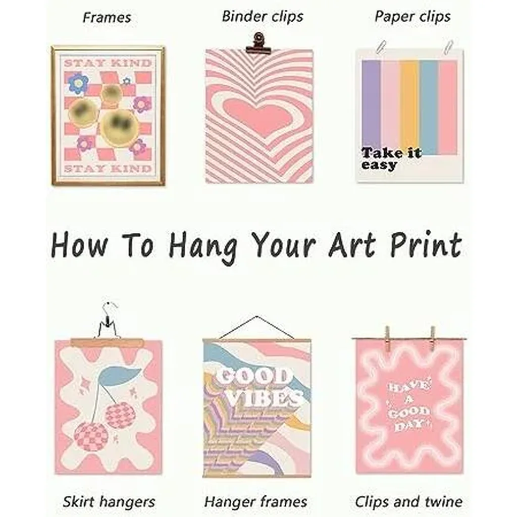 ALAYRA Pink Room Decor, Coquette Posters for Room Aesthetic, Danish Pastel Prints for Girls Bedroom Wall Decor Aesthetic, Set of 6, 8x10in, Unframed 01 - Image 4