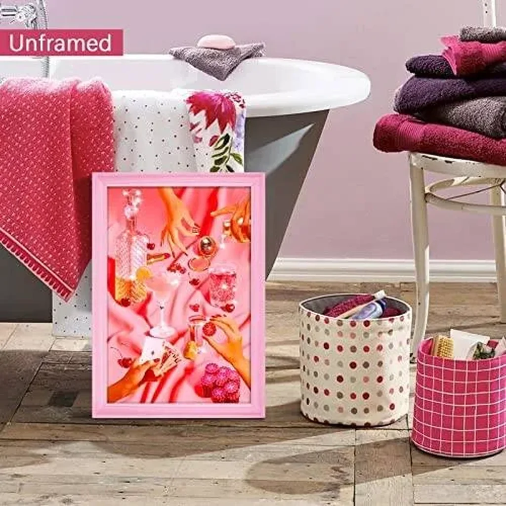 ALAYRA Pink Wall Decor Posters - Trendy Canvas Wall Art Decor - Funky Cute Funny Bathroom Wall Art - For Bedroom Dormitory living Bathroom Room Bar (16x24inch Unframed) 01 - Image 4