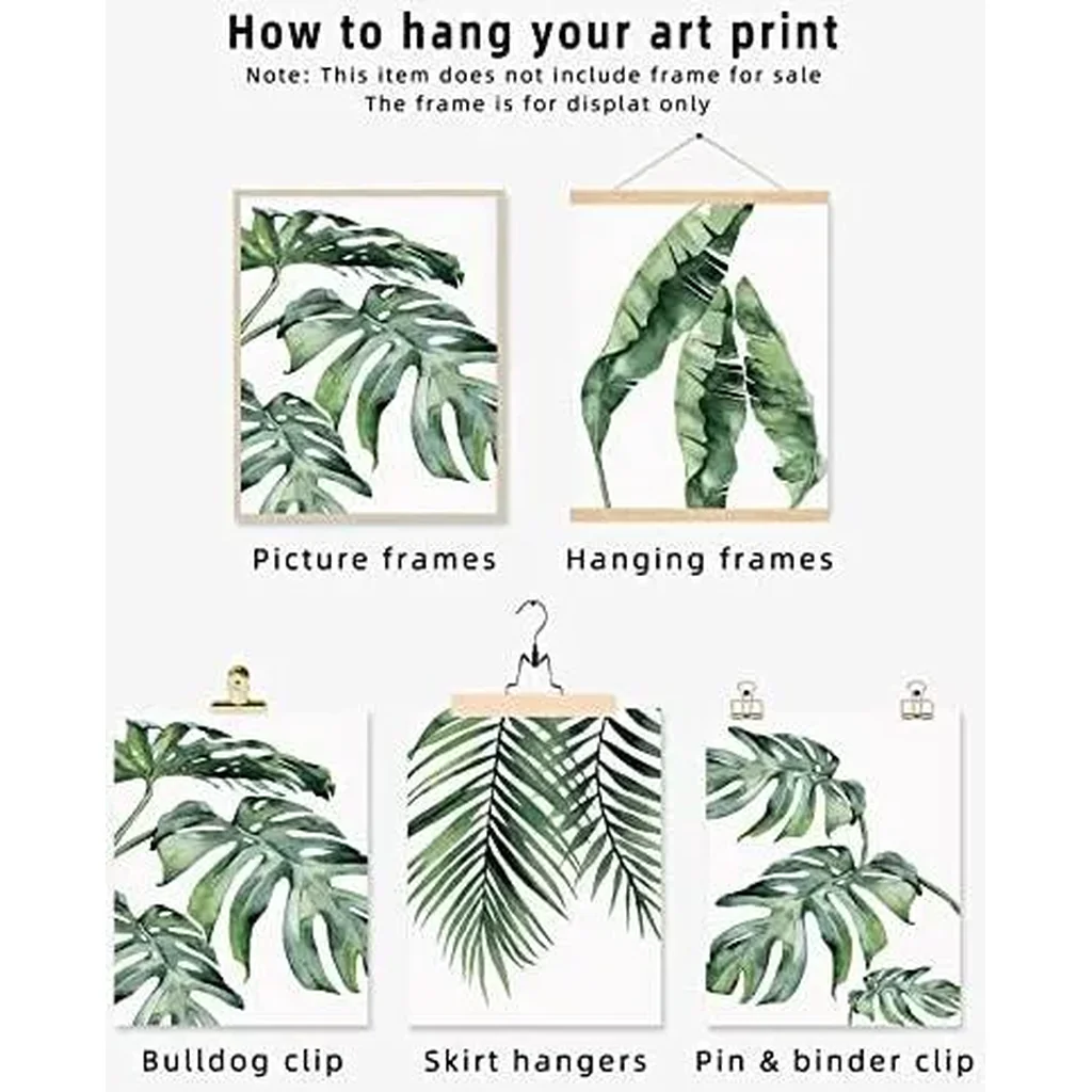 ALAYRA Plant Posters Leaf Art Green Decor, Set of 4, 8x10 Unframed Poster Canvas Prints, Botanical Wall Art Prints for Wall Decor Living Room 01 - Image 4