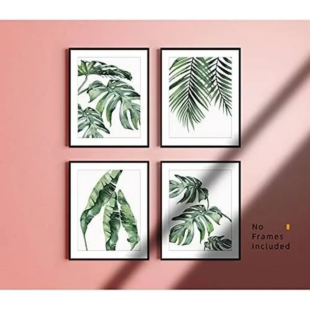 ALAYRA Plant Posters Leaf Art Green Decor, Set of 4, 8x10 Unframed Poster Canvas Prints, Botanical Wall Art Prints for Wall Decor Living Room 01 - Image 5