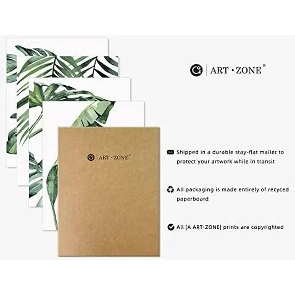 ALAYRA Plant Posters Leaf Art Green Decor, Set of 4, 8x10 Unframed Poster Canvas Prints, Botanical Wall Art Prints for Wall Decor Living Room 01 - Image 6