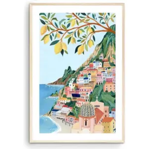 ALAYRA Positano, Amalfi Coast Art Print, Italy Art Print, Travel Gift, Travel Poster, Europe Print, Italian Coast, Italian Riviera, Housewarming (Unframed) (9x11) 01