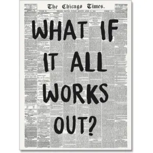 ALAYRA Positive Affirming Quotes Poster Trendy Canvas Wall Art Painting Vogue Poster What If It All Works Out Retro Newspaper Print Apartment Aesthetic Girl Room Decor 16x24in Unframed 01
