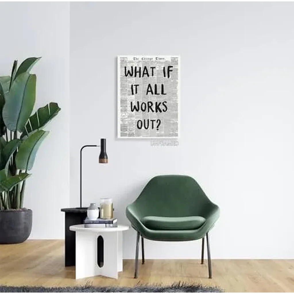 ALAYRA Positive Affirming Quotes Posters Black and White Wall Art Painting Vogue Poster What If It All Works Out Trendy Newspaper Print Apartment Aesthetic Girl Room Decor 12x16in Unframed 01 - Image 3