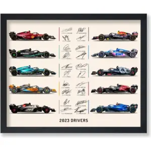 ALAYRA Poster Master 2023 Drivers Poster - Cars & Drivers Signatures Print - Sports Art - Car Racing Art - Gift for Men, Women & Car Enthusiast - Decor for Garage, Dorm or Office - 11x14 UNFRAMED Wall