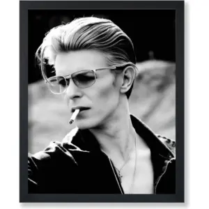 ALAYRA Poster Master Bowie Poster - Bowie Smoking Print - Portrait Art - Singer Art - Celebrity Art - Black and White Art - Photography Art - Great Music Room or Office Wall Decor - 8x10 UNFRAMED Wall