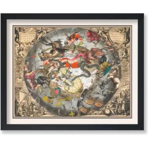 ALAYRA Poster Master Celestial Map Print, 8x10 Unframed Art Print, Map Of The Constellations, Vintage Zodiac Poster, Great Wall Art Gift for Home, Office and Living Room, Medieval Renaissance Design 0