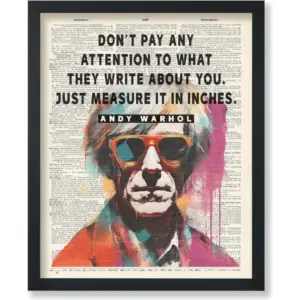 ALAYRA Poster Master Don't Pay Attention To What They Write About You Poster - Andy Warhol Print - Motivational Quotes Art - Gift for Him & Her - Funny Decor for Bedroom or Office - 8x10 UNFRAMED Wall