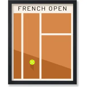 ALAYRA Poster Master French Open Poster - Tennis Print - Sports Art - Grand Slam Art - Minimal Art - Gift for Him, Her, Athlete & Tennis Fan - Great Decor for Gym, Dorm or Office - 8x10 UNFRAMED Wall