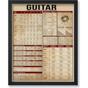 ALAYRA Poster Master Guitar Knowledge Print - Music Poster - Infographic & Educational Art - Typography Wall Design - Guitarist & Musician Art - Great Music Room or Office Decor - 8x10 UNFRAMED Wall A