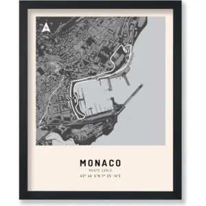 ALAYRA Poster Master Monaco Race Track Poster - Monaco GP Print - Monte Carlo Art - Car Racing Art - Gift for Men, Women & Car Enthusiast - Great Decor for Office, Dorm or Garage - 11x14 UNFRAMED Wall