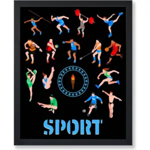 ALAYRA Poster Master Olympics Print - Sports Poster - Tournament & Competitive Game Art - Athlete Housewarming Gift - Athletic Fitness Art - Gym or Office Wall Decor - 8x10 UNFRAMED Wall Art 01