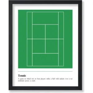 ALAYRA Poster Master Tennis Poster - Tennis Definition Print - Sports Art - Athlete Art - Tennis Court Art - Educational Art - Physical Education Art - Great Gym or Office Decor - 8x10 UNFRAMED Wall A