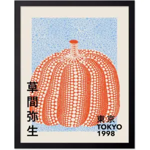 ALAYRA Poster Master Vintage Poster - Pumpkin Forever Print - Tokyo Art - Infinity Dots Art - Chic Gift for Men, Women - Perfect Decor for Living Room, Bedroom, Office - 11x14 UNFRAMED Wall Art 01